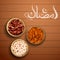 Iftar party invitation greeting Ramadan Kareem Generous Ramadan greetings in Arabic freehand for Islam religious