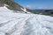 On the IGAN glacier on a warm summer day. Polar Ural, Russia