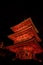 Ight up laser show at kiyomizu dera temple