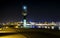 Ighthouse on the pier, night, coastline, Crete, Greece, Gouves