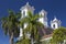 Iglesia Santa Lucia Catholic Church White Tower Palm Trees Suchitoto El Salvador