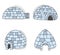 Igloo eskimo icon set, outline style