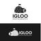 Igloo House With Photography Camera Lens Logo Design Template Vector with a black and white background