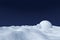Igloo icehouse on polar snow field under the night sky with star