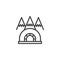 Igloo mountains outline icon