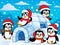 Igloo with penguins theme 2