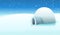 Igloo And Polar Icy Background