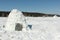 Igloo standing on a snowy glade