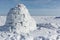 Igloo standing on a snowy glade