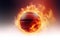 Igniting Passion and Power Basketball Ball on Fire. created with Generative AI