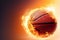 Igniting Passion and Power Basketball Ball on Fire. created with Generative AI