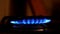 Ignition Of The Gas In The Burner On The Home Kitchen Stove. Slow Motion