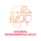 Ignoring environmental issues gradient concept icon