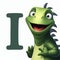 Iguana clipart and letter I