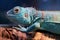 Iguana close up macro animal portrait photo