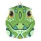 Iguana Head Logo. Lizard Vector decorative Emblem.