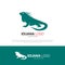 Iguana reptile logo design