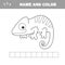 Iguana to be colored. Coloring book for children. Visual game.