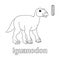 Iguanodon Alphabet Dinosaur ABC Coloring Page I