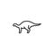 Iguanodon dinosaur line icon