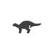 Iguanodon dinosaur vector icon