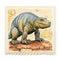 Iguanodon Stamp: Realistic Dinosaur Illustration By David Michael Bowers
