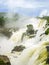 Iguassu waterfall in south america tropical jungle