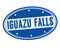 Iguazu falls grunge rubber stamp