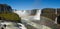 Iguazu Falls Waterfall with Rainbows and Spray as seen from the Brazil Side.