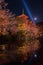 Iight up laser show at kiyomizu dera temple