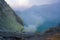 Ijen volcano in East Java contains the world\'s largest acidic volcanic crater lake, called Kawah Ijen