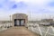 Ijmuiden/Holland - October 06 2019: Gate of Marina Seaport and boats in background