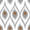 Ikat brown vector seamless pattern curtain, textile design, bed linen, wallpaper, surface texture background.