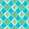 Ikat ethnic seamless pattern in blue and yellow colors