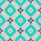 Ikat geometric seamless pattern. Turquoise collection.