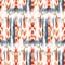 Ikat Ogee Blue and Orange Background geometric seamless pattern for Textile Fashion and Home Furnishing background,