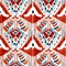 Ikat seamless bohemian ethnic pattern in watercolour style.