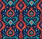 Ikat traditional folk textile pattern. Tribal ethnic hand drawn texture. Seamless background in Aztec, Indian