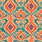 Ikat traditional folk textile pattern. Tribal ethnic hand drawn texture. Seamless background in Aztec, Indian