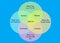 The Ikigai chart diagram with detailed descriptions blue backdrop