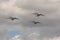 IL-76MD military transport planes over Moscow`s Red Square during the dress rehearsal of the Victory Day air parade