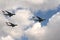 IL-76MD military transport planes over Moscow`s Red Square during the dress rehearsal of the Victory Day air parade