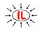 IL Interleukin - group of cytokines that were first seen to be expressed by white blood cells, acronym text concept with arrows