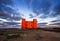 Il-Mellieha, Malta - St Agatha`s Red Tower at blue hour with beautiful moving clouds