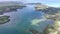 Ile aux Cerfs, Deer Island from above. Landscape with ocean and tree in background. Mauritius