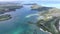 Ile aux Cerfs, Deer Island from above. Landscape with ocean and tree in background. Mauritius