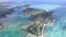 Ile aux Cerfs, Deer Island from above. Landscape with ocean and tree in background. Mauritius