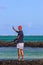 Ile aux Cerfs Island, Mauritius, 6 juli 2017 - Tourist fishing