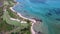 Ile aux Cerfs Privately Owned Island Beach in Mauritius. Golf Field and Sandy Beach in Background