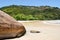 Ilha Grande: Rock at beach Praia Lopes Mendes, Rio de Janeiro state, Brazil